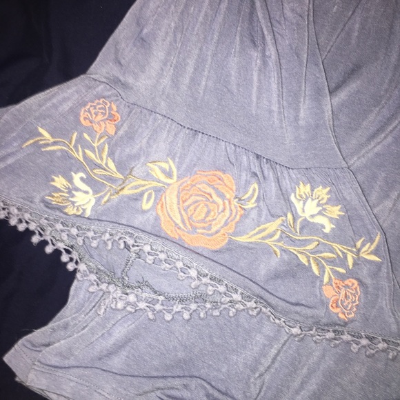 Off the shoulder blue top - Picture 3 of 4